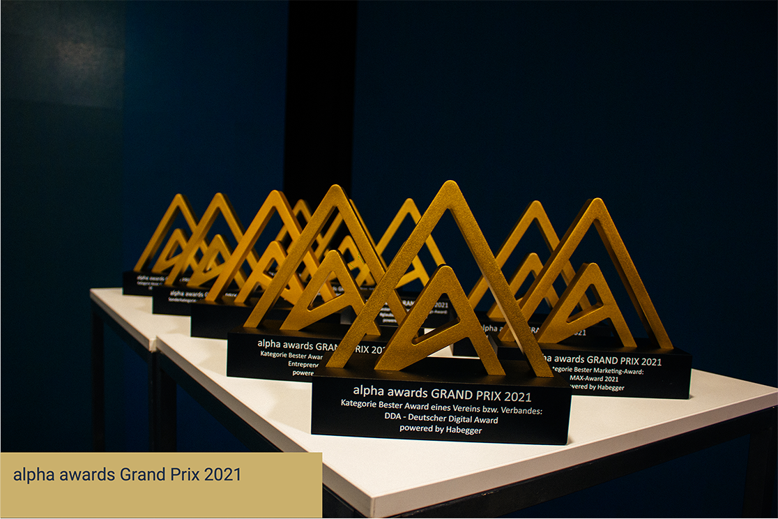alpha awards Grand Prix 2021 Trophäen